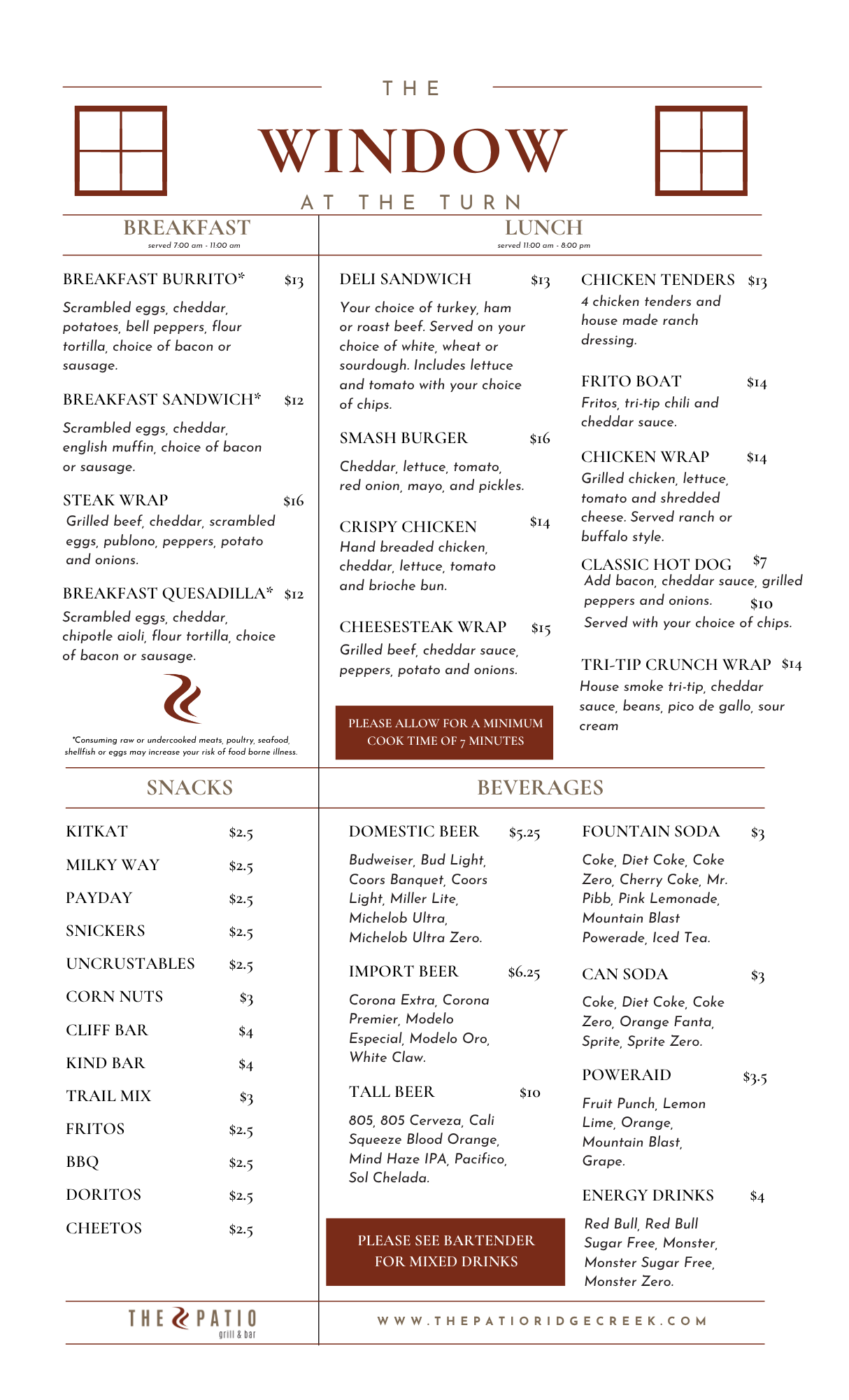The Window at The Turn Menu v2